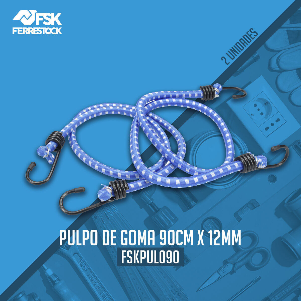 Bungee cord Ferrestock 90 cm x 12 mm (2 Units)